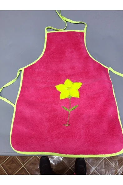 PELUŞ MUTFAK ÖNLÜĞÜ  / SU GEÇİRMEZ  Pembe / Yeşil ürün görseli