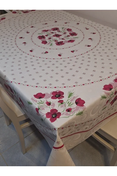 DORA PANO Elyaf Tabanlı Pvc Muşamba - Desenli Silinebilir 155 YUVARLAK Hazır Masa Örtüsü - Resim 11
