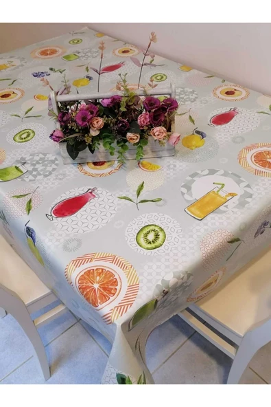 Elyaflı Pvc Muşamba - Desenli Silinebilir Masa Örtüsü ürün görseli