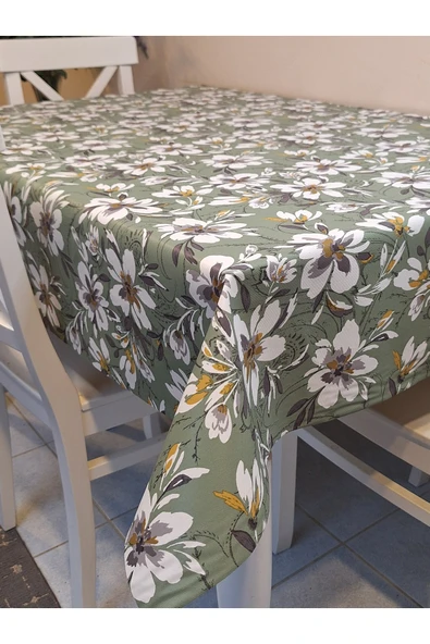 Elyaflı Pvc Muşamba - Desenli Silinebilir Masa Örtüsü ( YEŞİL ) - Resim 5
