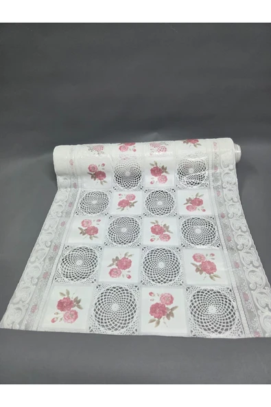 PVC KÜPÜR DANTEL RAF VE DOLAP ÖRTÜSÜ RUNNER - Resim 2