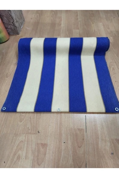 75x100cm Mavi Krem Çizğili Kumaş Balkon Brandası ürün görseli