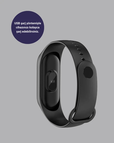 Bluetooth Akıllı Bileklik Spor Modlu Kalp Atış Takipli Uyku Analizli - Resim 3