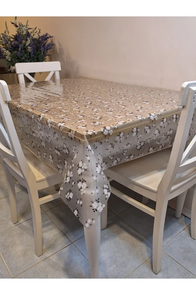 Şeffaf 0.018 Mm Pvc Muşamba - Desenli Silinebilir Şeffaf Masa Örtüsü - Resim 5