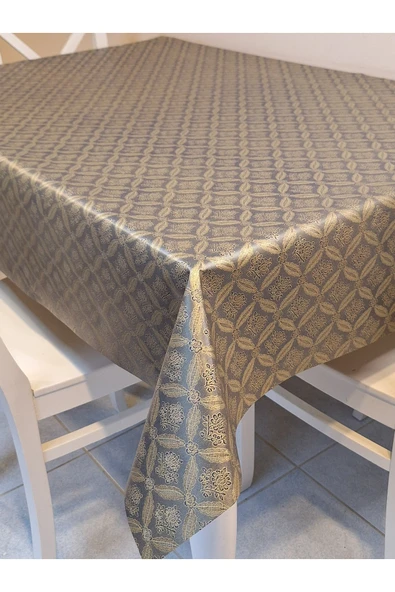 Elyaflı Pvc Muşamba - Desenli Silinebilir Masa Örtüsü (KAHVERENĞİ) - Resim 12