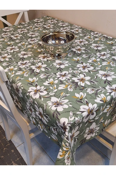 Elyaflı Pvc Muşamba - Desenli Silinebilir Masa Örtüsü ( YEŞİL ) - Resim 3