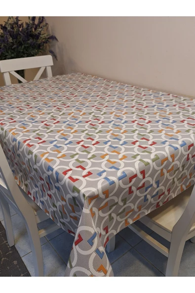 Elyaflı Pvc Muşamba - Desenli Silinebilir Masa Örtüsü ( Kahve ) - Resim 8