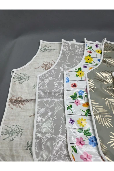 Su Geçirmez PVC Muşamba Önlük çeşitleri - 1 Adet 50 cm Önlük | Renkli, Biyeli Mutfak Önlüğü - Resim 4