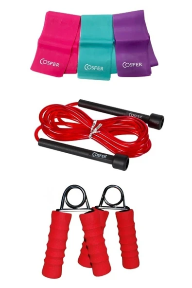 3lü Pilates Bandı Atlama Ipi El Yayı 3lü Set ürün görseli