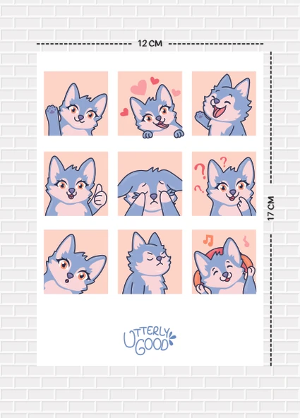 Utterly Good Hayvan Temalı 5'li Sticker  Bullet Journal  Notebook Ajanda  Scrapbook Için Uygun Set - Resim 6