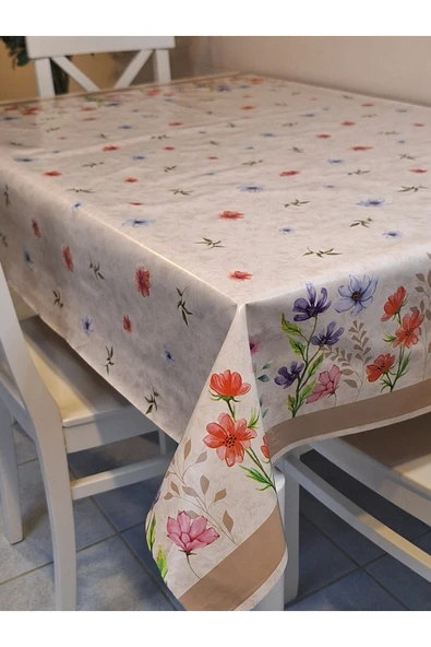 Elyaflı Pvc Muşamba - Desenli Silinebilir Masa Örtüsü ( GRİ ) - Resim 12