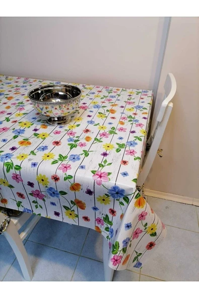 Elyaflı Pvc Muşamba - Desenli Silinebilir Masa Örtüsü - Resim 4
