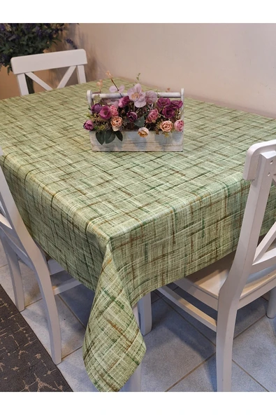 Elyaflı Pvc Muşamba - Desenli Silinebilir Masa Örtüsü ( YEŞİL ) - Resim 2