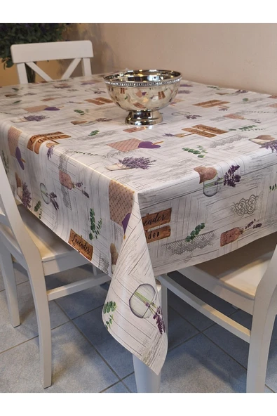 Elyaflı Pvc Muşamba - Desenli Silinebilir Masa Örtüsü ( GRİ ) ürün görseli