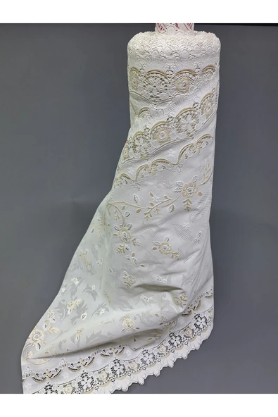 PVC KÜPÜR DANTEL RAF VE DOLAP ÖRTÜSÜ RUNNER  (KAHVE) - Resim 4