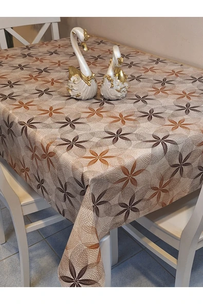 Elyaflı Pvc Muşamba - Desenli Silinebilir Masa Örtüsü ( GRİ ) - Resim 9