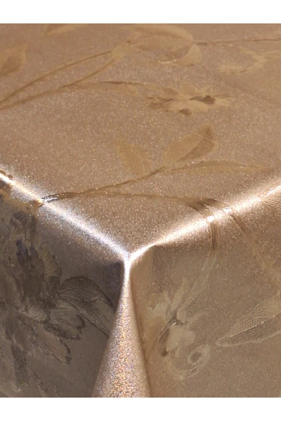 GOLD  PARLAK SİLİNEBİLİR MASA ÖRTÜSÜ - ELYAFLI PVC MUŞAMBA - Resim 7