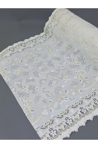 PVC KÜPÜR DANTEL RAF VE DOLAP ÖRTÜSÜ RUNNER  (KAHVE) - Resim 2