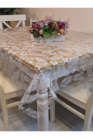 Şeffaf 0.018 Mm Pvc Muşamba - Desenli Silinebilir Şeffaf Masa Örtüsü ürün görseli