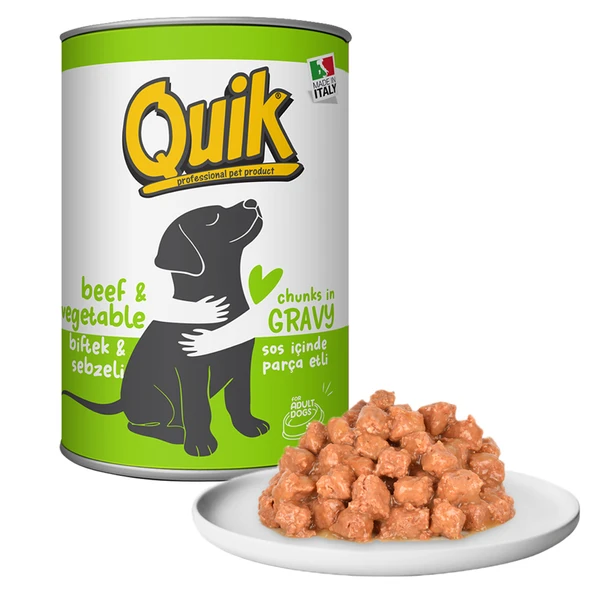 Quik Biftekli Sebzeli Yetişkin Köpek Konserve 415 Gr ürün görseli