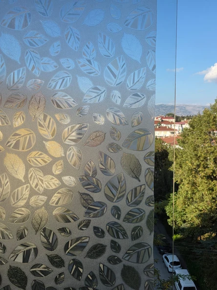 Cam Filmi Kaplama Statik Folyo Buzlu Desenli Duşa Kabin Pencere Ofis Dekorasyon - Resim 2