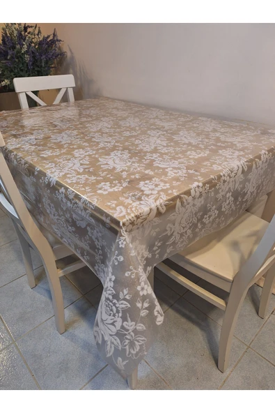 Şeffaf 0.018 Mm Pvc Muşamba - Desenli Silinebilir Şeffaf Masa Örtüsü - Resim 2