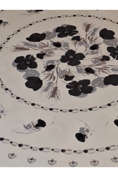 DORA PANO Elyaf Tabanlı Pvc Muşamba - Desenli Silinebilir 155 YUVARLAK Hazır Masa Örtüsü - Resim 8