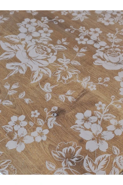 Şeffaf 0.018 Mm Pvc Muşamba - Desenli Silinebilir Şeffaf Masa Örtüsü - Resim 4