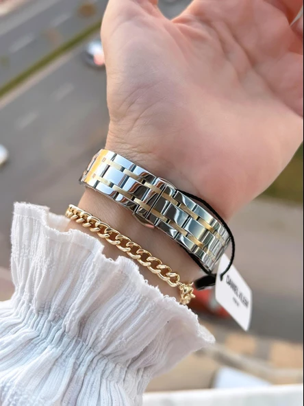 Daniel Klein Çelik Kordon 30 Mt Suya Dayanıklı Kadın Kol Saati+Bileklik BYN.10814.4 - Resim 3