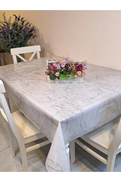 Şeffaf 0.018 Mm Pvc Muşamba - Desenli Silinebilir Şeffaf Masa Örtüsü - Resim 2