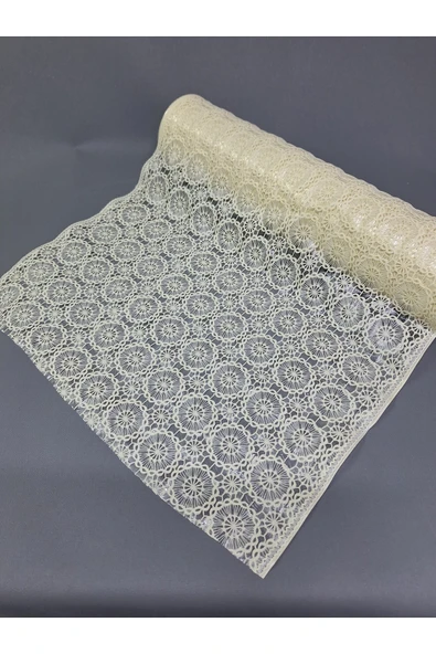 Pvc Küpür Dantel Raf Ve Dolap Örtüsü Runner  (krem) - Resim 2