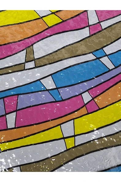 Cam Filmi Kaplama Statik Folyo  Buzlu Desenli Duşa Kabin Pencere Ofis Dekorasyon - Resim 8