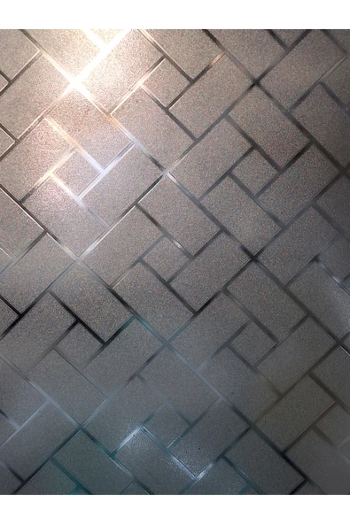 Cam Filmi Kaplama Statik Folyo Buzlu Desenli Duşa Kabin Pencere Ofis Dekorasyon - Resim 9