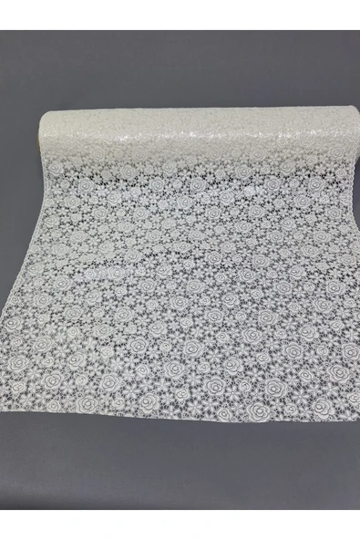 PVC KÜPÜR DANTEL RAF VE DOLAP ÖRTÜSÜ RUNNER  (BEYAZ) ürün görseli