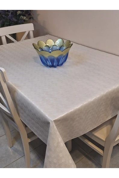 Elyaflı Pvc Muşamba - Desenli Silinebilir Masa Örtüsü ( GRİ ) - Resim 9