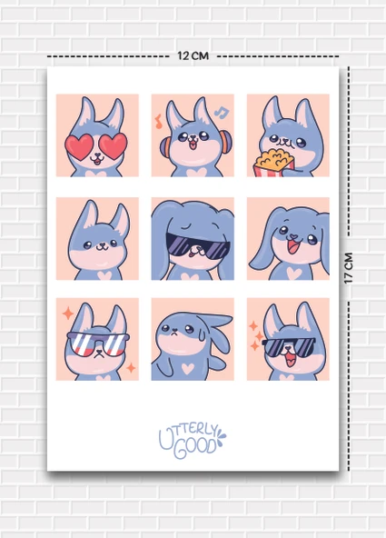 Utterly Good Hayvan Temalı 5'li Sticker  Bullet Journal  Notebook Ajanda  Scrapbook Için Uygun Set - Resim 4