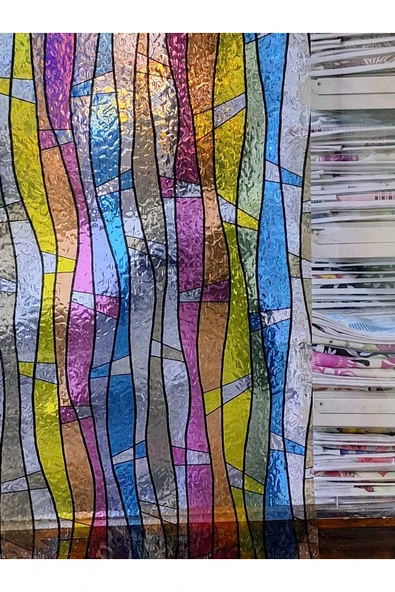 Cam Filmi Kaplama Statik Folyo  Buzlu Desenli Duşa Kabin Pencere Ofis Dekorasyon - Resim 9