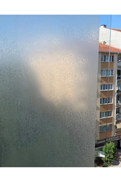 Dekoratif Şeffaf Cam Folyosu | Kendinden Yapışkanlı – Buzlu Cam Görünüm - Resim 2