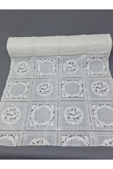 PVC KÜPÜR DANTEL RAF VE DOLAP ÖRTÜSÜ RUNNER  (BEYAZ) ürün görseli