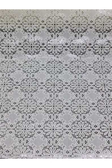 PVC KÜPÜR DANTEL RAF VE DOLAP ÖRTÜSÜ RUNNER  (BEYAZ ) - Resim 3