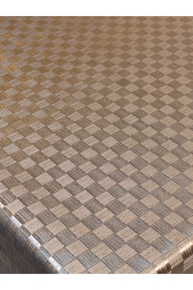 GOLD  PARLAK SİLİNEBİLİR MASA ÖRTÜSÜ - ELYAFLI PVC MUŞAMBA - Resim 7
