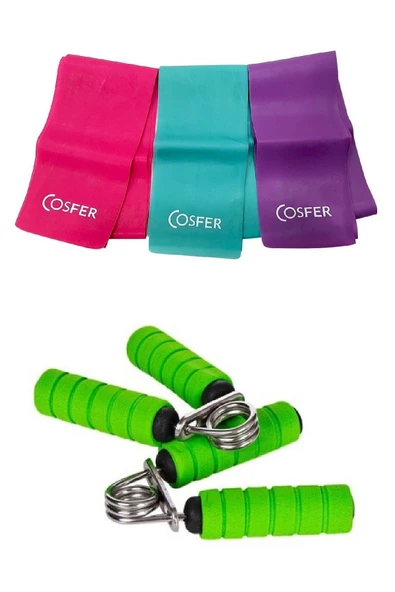 2'li Set Yoğa Aerobik Egzersiz Direnç Pilates Lastiği Seti El Parmak Bilek Kol Güçlendirme El Yayı ürün görseli