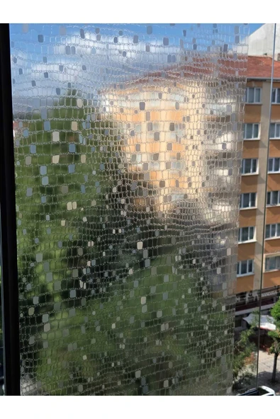 Cam Filmi Kaplama Statik Folyo Buzlu Desenli Duşa Kabin Pencere Ofis Dekorasyon - Resim 2