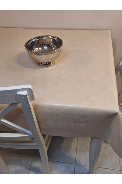 Elyaflı Pvc Muşamba - Desenli Silinebilir Masa Örtüsü ( GRİ) - Resim 11