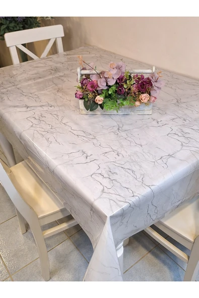 Şeffaf 0.018 Mm Pvc Muşamba - Desenli Silinebilir Şeffaf Masa Örtüsü - Resim 3