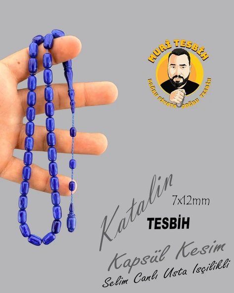MURİ TESBİH SELİM CANLI KATALİN TESBİH KAPSÜL KESİM 7X12mm ürün görseli