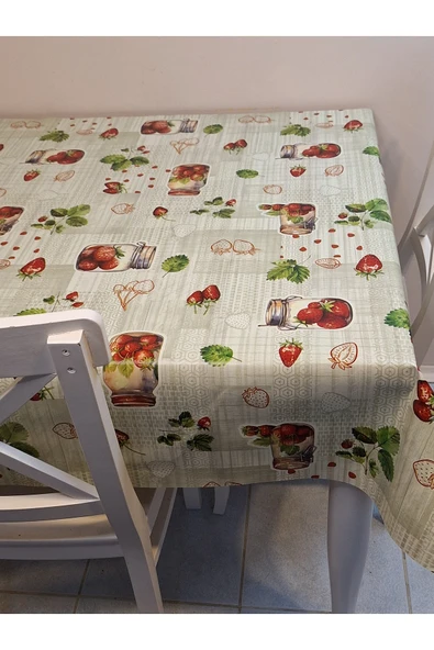 Elyaflı Pvc Muşamba - Desenli Silinebilir Masa Örtüsü ( GRİ ) - Resim 10