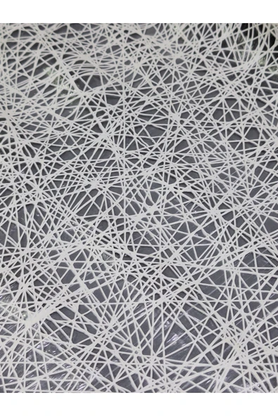 PVC KÜPÜR DANTEL RAF VE DOLAP ÖRTÜSÜ RUNNER  (BEYAZ) - Resim 3