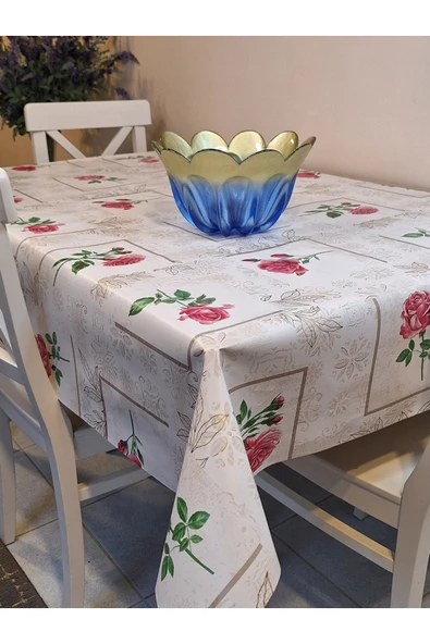 Elyaflı Pvc Muşamba - Desenli Silinebilir Masa Örtüsü ( MOR ) - Resim 7