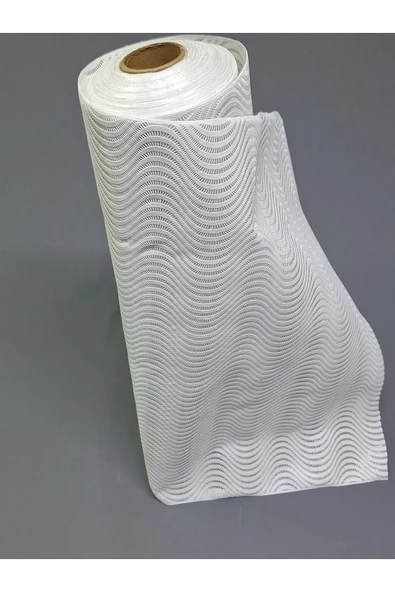 PVC KÜPÜR DANTEL RAF VE DOLAP ÖRTÜSÜ RUNNER  (BEYAZ) - Resim 4